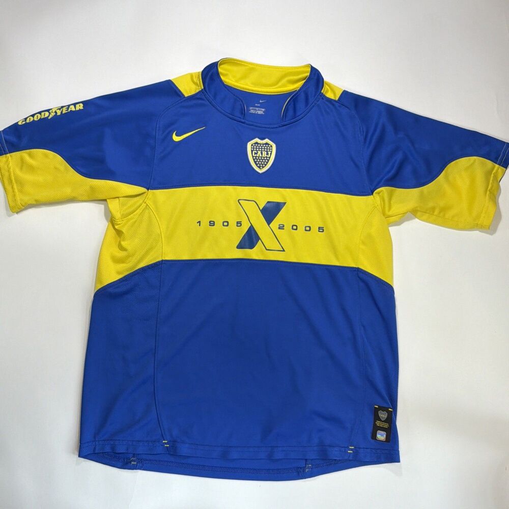 Vintage Nike Youth Argentina Boca Junior Club Soccer Jersey Kids Size XL